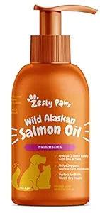 Pure Wild Alaskan Salmon Oil for Dogs & Cats - Supports Joint Function, Immune & Heart Health - Omega 3 Liquid Food Supplement for Pets - All Natural EPA + DHA Fatty Acids for Skin & Coat - 8 FL OZ