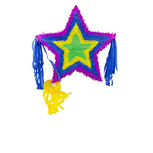 Pinata "Stern" von Trendario - 57 cm groß - ungefüllt - Ideal zum Befüllen mit Süßigkeiten und Geschenken - Piñata für Kindergeburtstag Spiel, Geschenkidee, Party, Hochzeit