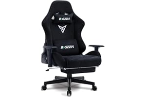 bigzzia Gaming Chair, Video Game Chair with Footrest, Abrasion-resistant velour Computer Chair, 3D Armrests PC Chairs for Adults