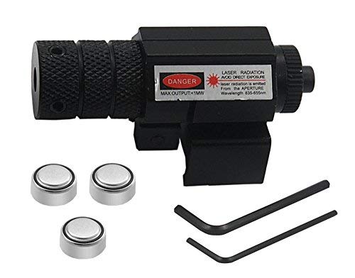 Viiko Mirino Laser Red Compatto Laser Pistola Softair Mirini per Fucili Mirino tattico Mirino a Punti Rossi Supporto per Fucile Fucile Pistola Rotaia Picatinny Weaver Mirini da Caccia