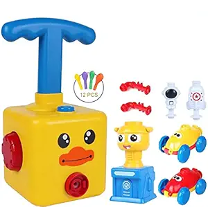 Cable World Balloon Launcher for Kids, Power Balloon Car Toy for Kids, Manual Balloon Pump Cars Toys for Boys Girls (Multi Color)