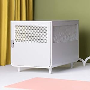 Staart Jaula de Madera para Perros Radius en Blanco Alpino y Tamaño Grande, White, Talla única