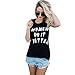 Produktbild Yvelands Damen Sommer Ärmellos Crop Tops Weste Brief Tank Tops Bluse T-Shirt Tank Tops