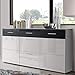 Produktbild FidgetGear Sideboard KOMMODE 2-TRG. HIGHBOARD SCHUBKASTEN Weiss SCHWARZEICHE NEU Show One Size