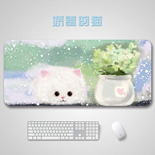 Preisvergleich Produktbild Illustrationskarikaturkatzen-Mausunte... übergroße Mausunterlage schüchterne Katze 400 * 900 * 5mm