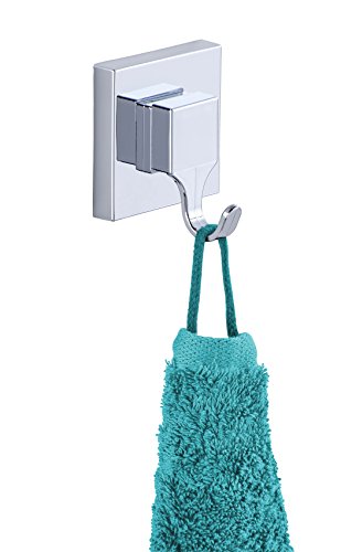 Wenko 22688100 Wandhaken „Quadro“ mit Vacuum-Loc 2 Stück, ABS, Silber, 6 x 5 x 7 cm - 3