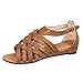 Produktbild Damen Böhmen Sandalen Flache Badesandale Boho Clip Toe Flip Flop Zehentrenner Schuhe Sommerschuhe Strandschuhe Pantoletten Wohnungen Schuhes Rutschfeste Römer Peep Toe Sandaletten (EU:41, Braun)