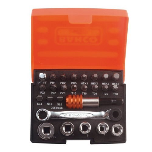 Bahco BIT-STECKSCHLÜSSEL-SATZ 1/4", 26-TLG, SB-VERPACKT