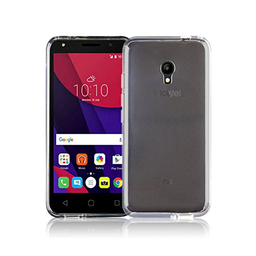 Funda Alcatel PIXI4  5 0    Leathlux Trasparente Suave Silicona Carcasa Protector Bumper Tapa Claro Flexible TPU Gel Ultra Delgado Cubierta para Alcatel One Touch Pixi 4  5045D  5 0 Pulgada