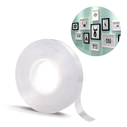 Preisvergleich Produktbild Vimbhzlvigour Klebeband, wasserfest, transparent, doppelseitig, wiederverwendbar, rückstandslos ablösbar, durchsichtig, 1 m