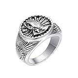✟ CARACTERÍSTICA ✟: Si está buscando una joyería espiritual atractiva, aquí está. Una bandeja redonda con mano de oración está colgando en el centro de una banda ancha con corazón en el lateral para crear un anillo maravilloso. Hecho en acero inoxidable dudadero, un material altamente resistente al óxido, a la corrosión y a la decoloración. Un anillo perfecto de artesanía excelente para uso diario, al aire libre, pieles sensibles, gimnasio, deportes y etc.