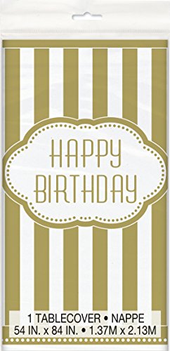 Goldener Geburtstag Tischdecke, Kunststoff, 2,1 x 1,4 m - 2