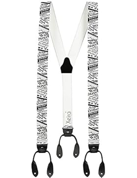 Hochwertige Hosenträger von Xeira® in Vintage Gestreiften Design mit Vintage Lederriemen
