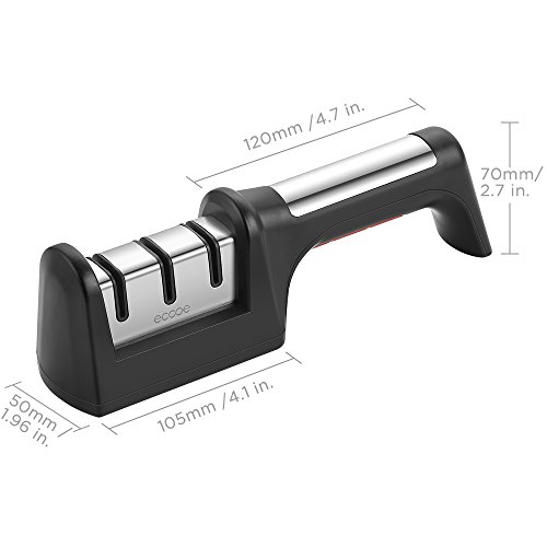 Manuelle Messerschärfer küchenmesser messerschleifer Knife Sharpener 3-Stufen Profi Rad Schleif für aller Größen Kochmesser Obstmesser usw - 5