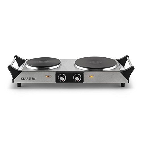 Klarstein Cookorama Kochplatte Mobile Doppel-Herdplatte Edelstahl Kochplatte (2 Kochfelder, 2500W, stufenlos einstellbare Temperatur, Tragegriffe) schwarz - 3