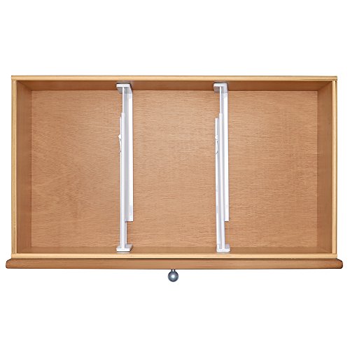 mDesign 2er Schubladentrenner – verstellbar – der perfekte Schubladeneinsatz – ideal als Schubladenteiler zur besseren Ordnung – Farbe: weiß - 6