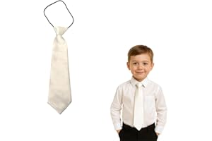 THE TIE COMPANY The Tie Co™ Kids Satin Elasticated Tie – Solid Plain Colour Pre-Tied Boys & Girls Neck Tie
