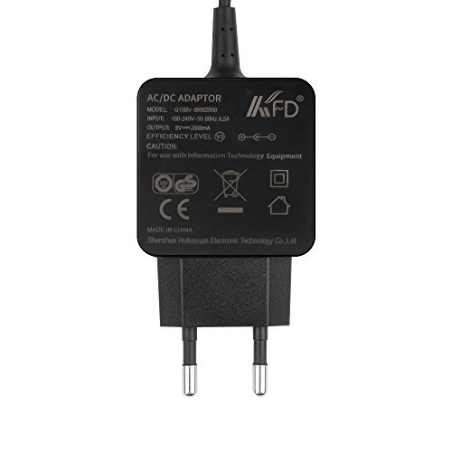 KFD Netzteil 9V 2A 2000mA Ladegerät Ladekabel für Boss Roland PSB-1U PSB1U, Roland Micro-Cube MicroCube Amplifier, Dymo LabelManager LM 160 Etikettendrucker, Dymo Letratag LT-100T LT-100H, Mooer Fountain PDNW-9V 2A umgekehrte Polarität +(- - 2