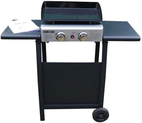 MasterBBQ Heavy enameled steel gas hob - plancha, for outdoor cooking, 2 stainless steel burners, 46 cm x 35 cm