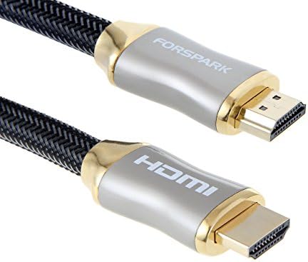 HDMI Cable 1.3m/4feet by FORSPARK โ HDMI 2.0 (4K) โ High-Speed:18Gbps, 26AWG โ 4K/HD TVs, Xbox 360, Xbox One, PS3, PS4, Apple TV, TV Receiver, Computer, Blu Ray, Roku Compatible โ 24K Gold Plated Connectors