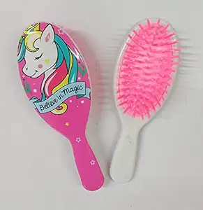 Tera13 Unicorn Theme Anti-Static Hair Brush Massage Comb Shower Hair Brush for Girls Birthday Gift Unicorn Hair Brush Hair Brush for Girls (Pack of 1)