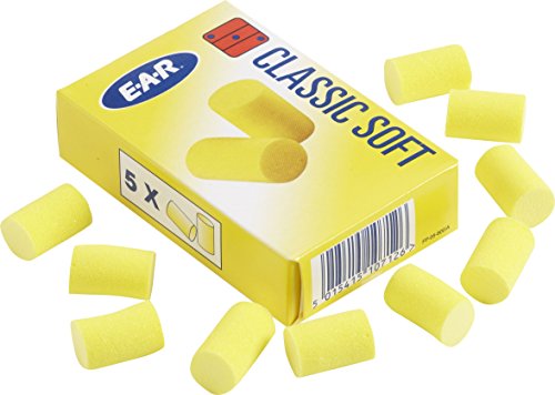 3M EAR Classic Soft, 25 Paar = 50 Stück in fünf Taschenpackungen, gelb, Gehörschutz, Ohrstöpsel, wadle-shop ®