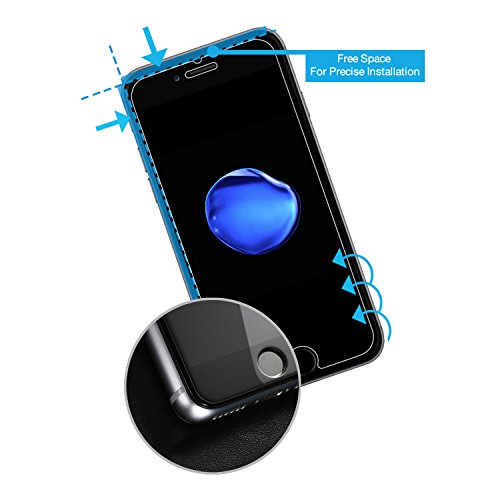 PITAKA Glas Schutzfolie für Apple iPhone 7 Plus(5,5 Zoll), 9H Hardness Tempered Glass,Ultradünn Ultra-Klar Anti-Kratz-Screen Protector - 4