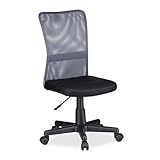 Relaxdays Chaise de Bureau Hauteur réglable pivotant pour Enfant Charge Max 90 kg HxLxP Gris, 102 x 55 x 55 cm