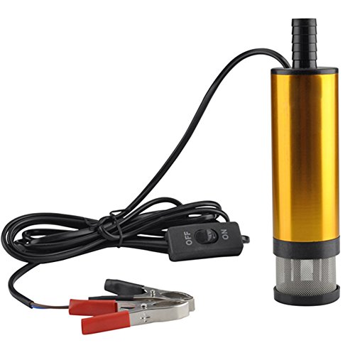 Preisvergleich Produktbild Dxlta 12V Kraftstoffpumpe Universal Dieselpumpe Aluminiumlegierung Tauchpumpen Ölabsaugpumpe Elektrische 38mm Wasser Öl Transfer 12 L / min