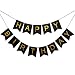 Produktbild Veewon Alles Gute zum Geburtstag Bunting Banner Schwarz und Gold Buchstaben Garland Flags für Geburtstag Party Supplies Dekoration Gefälligkeiten