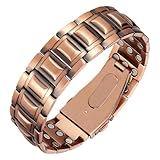 Jeracol Copper Magnetic Bracelet For Men, Men's Copper Bracelet With 3x Ultra Strength Magnets(3800 Gauss Each), Unique Folding Clasp Wristband Brazaletes With Adjustment Tool And Jewelry Gift Box