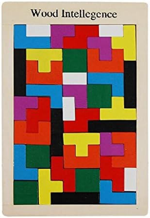 Wooden Puzzle Tetris Tangram Brain Teaser Toddler Educational Toy for Children