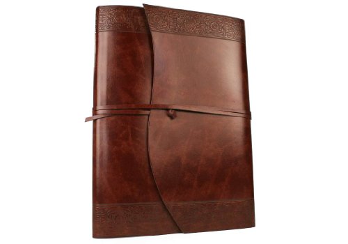 Romano Maya Handgemachtes Italienisches Notizbuch aus recyceltem Leder, Größe A4 (23cm x 30cm) - 2