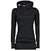 Produktbild DAY.LIN Top Kleidung Damen Mode Frauen lose Pullover T Shirt Langarm Bluse Pullover mit Langen Ärmeln (Schwarz, EUS/L)