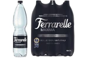 GENERICO Ferrarelle Maxima Acqua Minerale Naturale Frizzante, Confezione da 6, 18 o 36 Bottiglie, 1,5 L (6 Bottiglie)