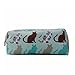 Miss LuLu Women Girls Canvas Students Pen Pencil Case zipper Bags Cosmetic Travel Makeup Bags Pouch Box, Blue, Medium