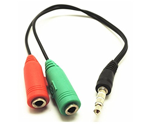 Eatech 3.5 mm Male to Dual 3.5mm Female Stereo Audio AUX Jack Extension Headphone and Microphone Y Splitter Converter Adapter Cable Compatible for Android Smart Mobile, Laptop Notebook PC