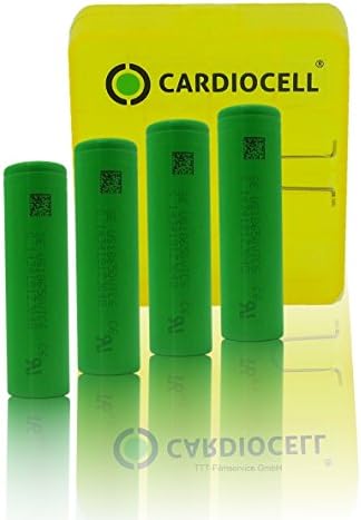 4x Akkuparts24 Sony VTC6 ICR18650 US18 650VTC6 3120 CardioCell mAh, 30 A, Flat including Battery Box