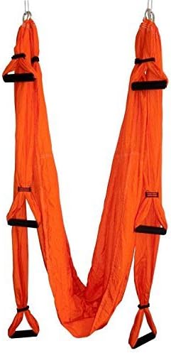 Omitree Deluxe 660 Lb Decompression Inversion Therapy Yoga Swing Aerial Hammock Flying Yoga Strap - Orange by Omitree