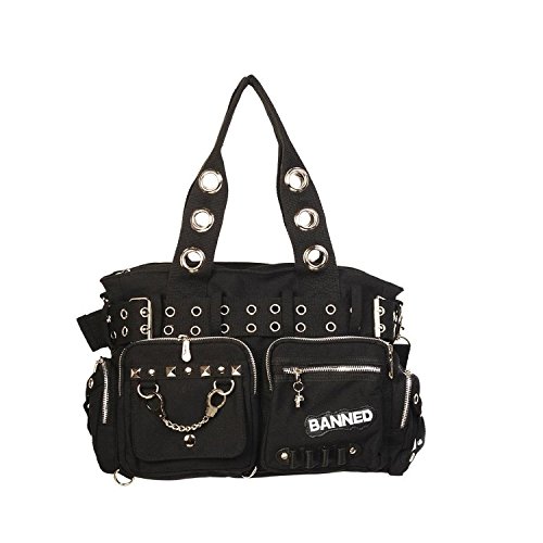 Banned Alternative Wear, Borsa a mano donna Nero nero Einheitsgröße