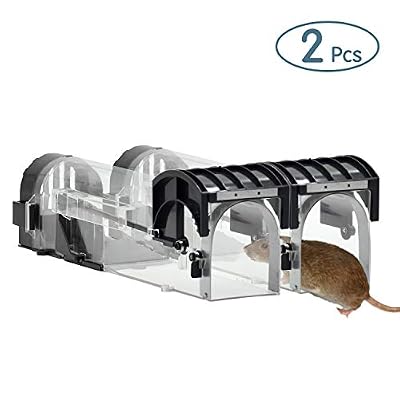 SANTOO 2 Pièces Piege a Souris, Souricière Respectueuse des Animaux Qui Attrape des Souris Vivantes, Piège à Rats pour Une Capture Efficace