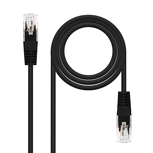 NANOCABLE 10.20.0400-BK - Cable de Red Ethernet RJ45 Cat.6 UTP AWG24, 100% Cobre, Negro, latiguillo de 0.5mts