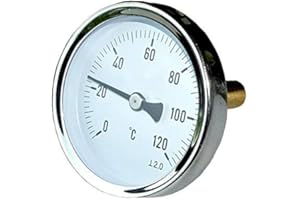 HYDROLAND Zeigerthermometer Metall 100 mm Axial 1/2" Thermometer NEU