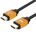 Produktbild EJIKER HDMI Kabel 1.8M Hochgeschwindigkeits HDMI Datenkabel 2.0 4K 3D PS4 Full HD 1080p 2160p Arc Highspeed mit Ethernet 24K Vergoldete Anschlüsse - Gold