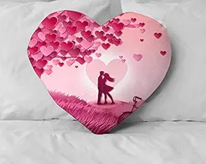 DreamVio Love Heart Shaped Velvet Cushion/Plush/Pillow for Gifting on Birthdays,Anniversaries, Valentine Day Color - Multi (Size- 15x17 inch) Shape 7