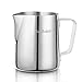 Produktbild SveBake Milchkännchen - Edelstahl Milch Pitcher 350 ml / 12fl.oz. Aufschäumen Milchschaum für Cappuccino und Latté, Silber