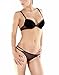 Bra Set Push-Up Lace Lingerie Bra + String - Black, 75B