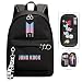 Produktbild GOTH Perhk Kpop BTS Bangtan Boys rucksack mit 1 stück große kapazität federmäppchen, schönes geschenk für BTS ARMY(Black: JUNGKOOK)