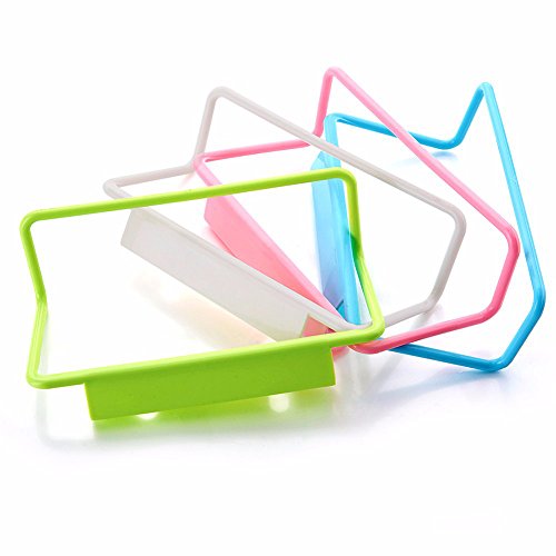 2 Stück Kunststoff Handtuch Rack Küche Schrank zum Aufhängen Halter Badezimmer Regale Küche Schrank Aufhänger weiß - 2