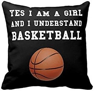 Girl Basketball Throw Pillow Case 18" 18"